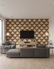 Verster | Moss Wallpaper - Living Room Visualization (AI-generated, may not be to scale. Verify pattern scale with product specifications.)