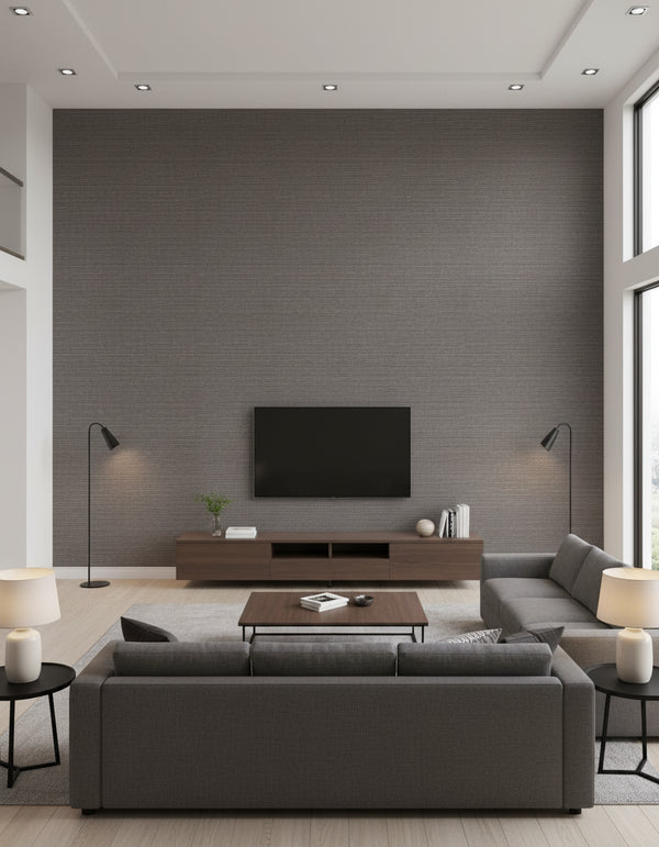 Maguey Silver and Black Sisal Wallcovering - Silver and Black | Ronald Redding