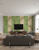 Vine Blots | Apple & Sand Wallpaper - Living Room Visualization (AI-generated, may not be to scale. Verify pattern scale with product specifications.)