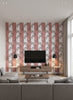 Vine Blots | Fuchsia Blaze Wallpaper - Living Room Visualization (AI-generated, may not be to scale. Verify pattern scale with product specifications.)