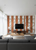 Vine Blots | Sunlit Amber Wallpaper - Living Room Visualization (AI-generated, may not be to scale. Verify pattern scale with product specifications.)