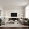Vintage Dauphine Dove |    Ralph Lauren - Living Room Visualization (AI-generated, may not be to scale. Verify pattern scale with product specifications.)