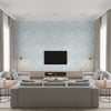 Vintage Dauphine Sky |    Ralph Lauren - Living Room Visualization (AI-generated, may not be to scale. Verify pattern scale with product specifications.)