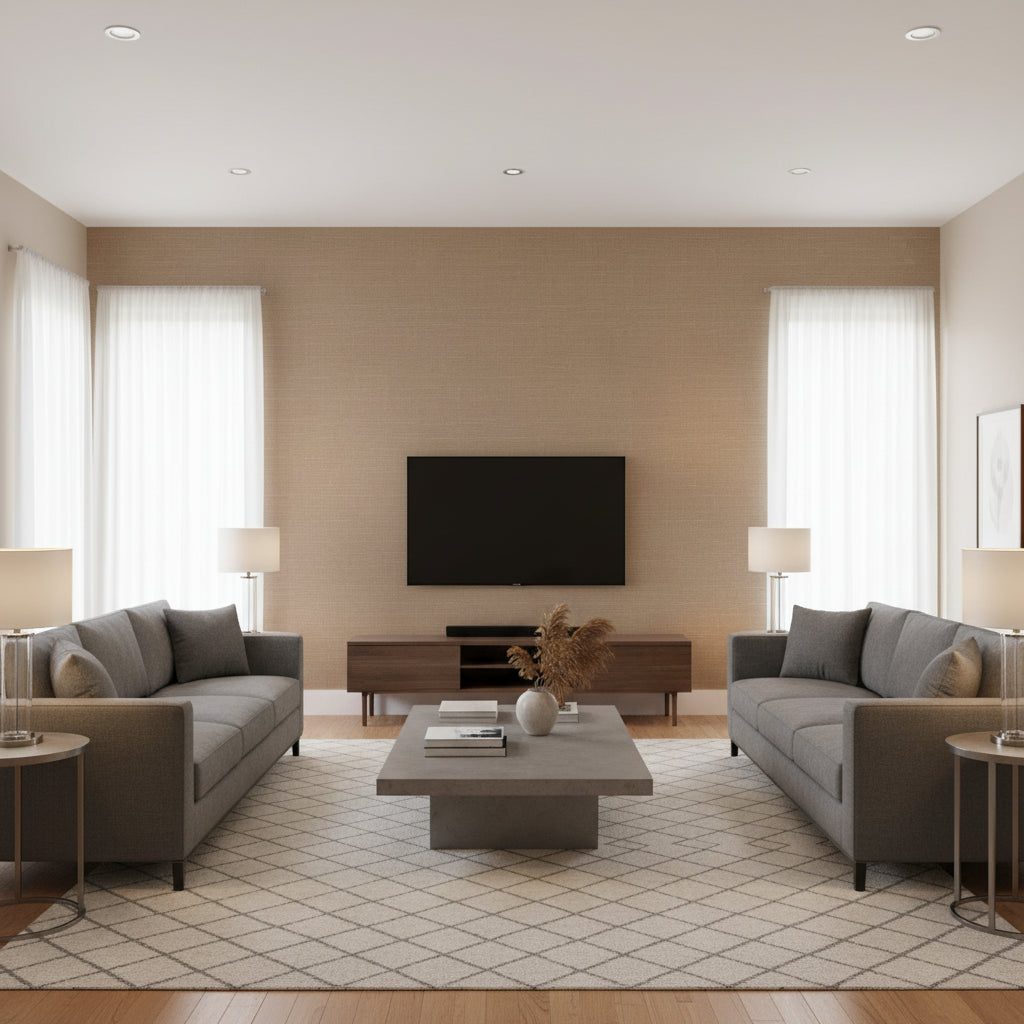 VX2266 | Ralph Lauren - Living Room Visualization (AI-generated, may not be to scale. Verify pattern scale with product specifications.)