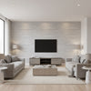 Weathered Walls - London Grey | Maya Romanoff - Living Room Visualization (AI-generated, may not be to scale. Verify pattern scale with product specifications.)
