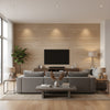 Weathered Walls - Parchment | Maya Romanoff - Living Room Visualization (AI-generated, may not be to scale. Verify pattern scale with product specifications.)