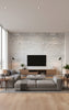 Weathered Metals - Silver Cloud | Maya Romanoff - Living Room Visualization (AI-generated, may not be to scale. Verify pattern scale with product specifications.)
