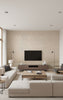 Weathered Metals - Silvery White | Maya Romanoff - Living Room Visualization (AI-generated, may not be to scale. Verify pattern scale with product specifications.)