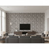 Elysian Steeple Grey | Romo - Living Room Visualization (AI-generated, may not be to scale. Verify pattern scale with product specifications.)