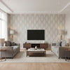 Marquise Turtle ivory | Romo - Living Room Visualization (AI-generated, may not be to scale. Verify pattern scale with product specifications.)