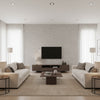 Merletto Silver | Romo - Living Room Visualization (AI-generated, may not be to scale. Verify pattern scale with product specifications.)