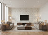 Sefina Silver Blue | Romo - Living Room Visualization (AI-generated, may not be to scale. Verify pattern scale with product specifications.)