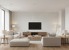 Nika Eau de ivory | Romo - Living Room Visualization (AI-generated, may not be to scale. Verify pattern scale with product specifications.)