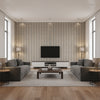 Kutai Vintage Bronze | Romo - Living Room Visualization (AI-generated, may not be to scale. Verify pattern scale with product specifications.)
