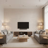 Sapo Rose beige | Romo - Living Room Visualization (AI-generated, may not be to scale. Verify pattern scale with product specifications.)