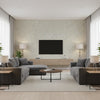 Lyra Kelp | Romo - Living Room Visualization (AI-generated, may not be to scale. Verify pattern scale with product specifications.)