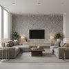 Dufrene Lava Rock | Romo - Living Room Visualization (AI-generated, may not be to scale. Verify pattern scale with product specifications.)
