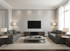 Etsu Eau de Nil | Romo - Living Room Visualization (AI-generated, may not be to scale. Verify pattern scale with product specifications.)
