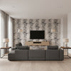 Sarita Shadow | Romo - Living Room Visualization (AI-generated, may not be to scale. Verify pattern scale with product specifications.)