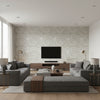 Fantasia Quartz | Romo - Living Room Visualization (AI-generated, may not be to scale. Verify pattern scale with product specifications.)