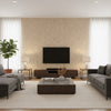 Kitty Pale Gold | Romo - Living Room Visualization (AI-generated, may not be to scale. Verify pattern scale with product specifications.)
