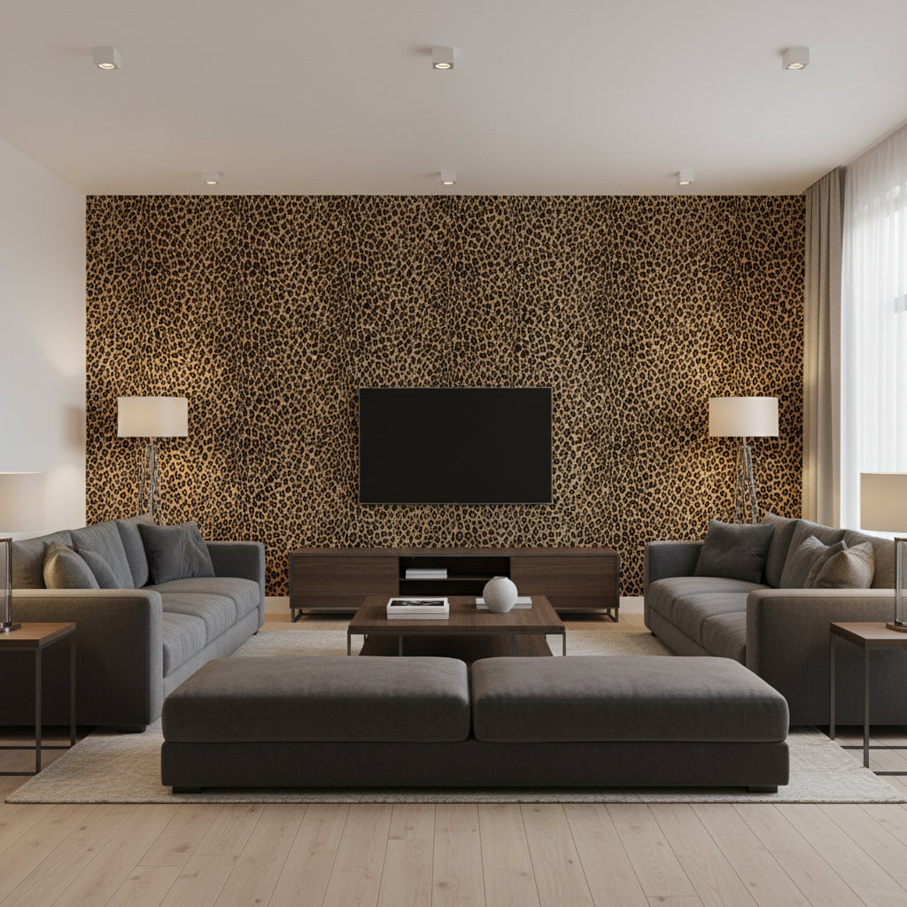 Mimi Tan | Romo - Living Room Visualization (AI-generated, may not be to scale. Verify pattern scale with product specifications.)