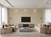 Ciro Abaca Embossed Caper | Romo - Living Room Visualization (AI-generated, may not be to scale. Verify pattern scale with product specifications.)