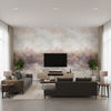 Cielo Mural Heather | Romo - Living Room Visualization (AI-generated, may not be to scale. Verify pattern scale with product specifications.)