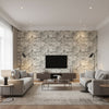 Sikora Charcoal | Romo - Living Room Visualization (AI-generated, may not be to scale. Verify pattern scale with product specifications.)