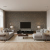 Shiri Twilight | Romo - Living Room Visualization (AI-generated, may not be to scale. Verify pattern scale with product specifications.)