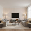 Alma ivory | Romo - Living Room Visualization (AI-generated, may not be to scale. Verify pattern scale with product specifications.)