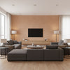Tali Cinnamon | Romo - Living Room Visualization (AI-generated, may not be to scale. Verify pattern scale with product specifications.)