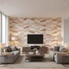 Manzu Tuscan Pink | Romo - Living Room Visualization (AI-generated, may not be to scale. Verify pattern scale with product specifications.)