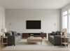 Sascha Quartz | Romo - Living Room Visualization (AI-generated, may not be to scale. Verify pattern scale with product specifications.)