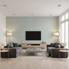 Malmo light blue | Romo - Living Room Visualization (AI-generated, may not be to scale. Verify pattern scale with product specifications.)