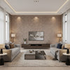 Jali Copper | Romo - Living Room Visualization (AI-generated, may not be to scale. Verify pattern scale with product specifications.)