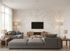 Arriccio Jasmine | Romo - Living Room Visualization (AI-generated, may not be to scale. Verify pattern scale with product specifications.)