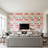 Pink City | Romo - Living Room Visualization (AI-generated, may not be to scale. Verify pattern scale with product specifications.)