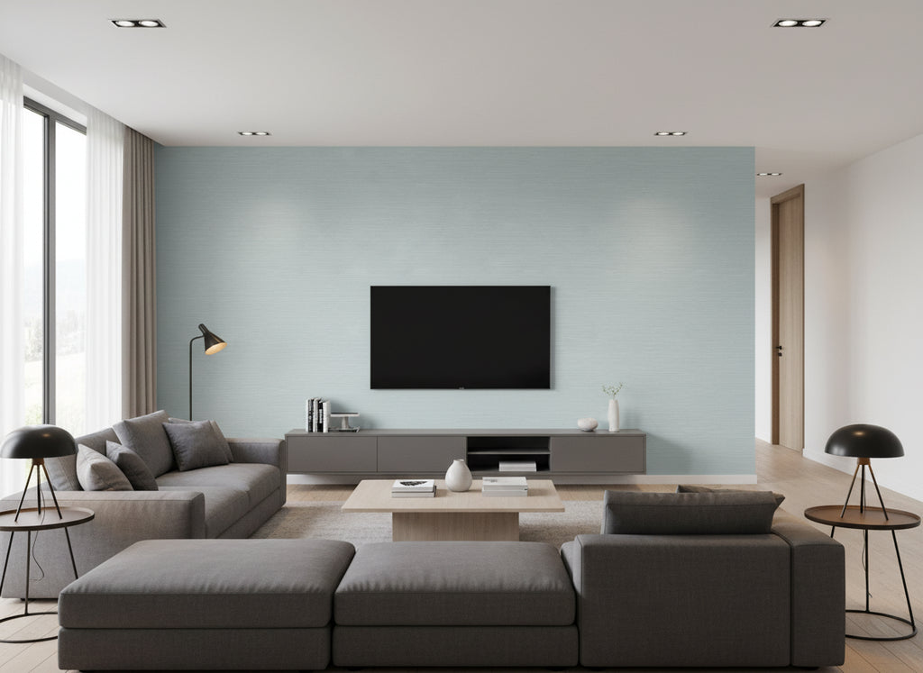 Chandbali Wide Tide | Romo - Living Room Visualization (AI-generated, may not be to scale. Verify pattern scale with product specifications.)