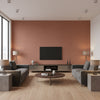 Chandbali Wide Copper | Romo - Living Room Visualization (AI-generated, may not be to scale. Verify pattern scale with product specifications.)