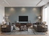 Raval steel blue | Romo - Living Room Visualization (AI-generated, may not be to scale. Verify pattern scale with product specifications.)