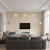 Naples Wide Gold | Romo - Living Room Visualization (AI-generated, may not be to scale. Verify pattern scale with product specifications.)