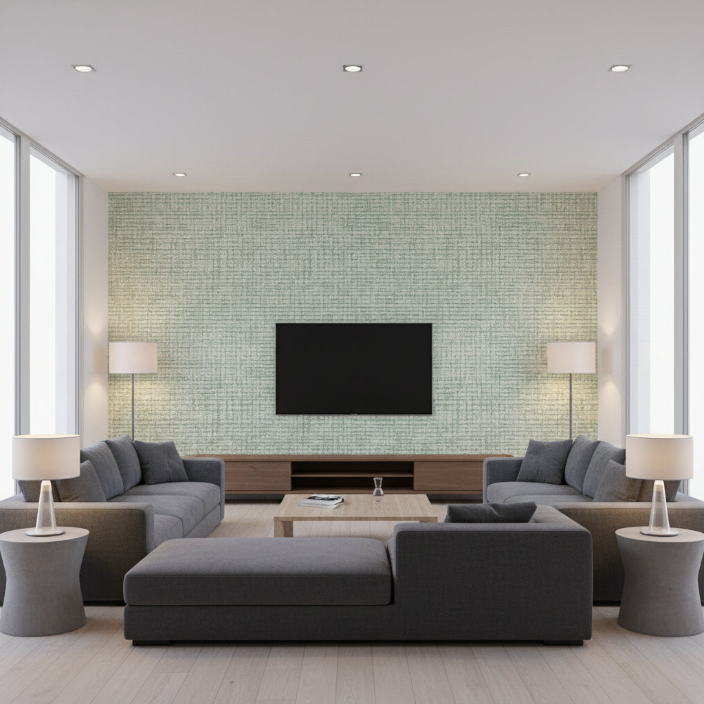 Nikko Eden | Romo - Living Room Visualization (AI-generated, may not be to scale. Verify pattern scale with product specifications.)