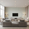 Kaolin Lichen | Romo - Living Room Visualization (AI-generated, may not be to scale. Verify pattern scale with product specifications.)