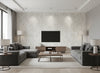 Loess ivory | Romo - Living Room Visualization (AI-generated, may not be to scale. Verify pattern scale with product specifications.)