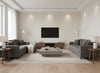 Yelena Ice | Romo - Living Room Visualization (AI-generated, may not be to scale. Verify pattern scale with product specifications.)