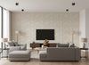 Tabletop beige | Romo - Living Room Visualization (AI-generated, may not be to scale. Verify pattern scale with product specifications.)