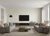 Speckle ivory | Romo - Living Room Visualization (AI-generated, may not be to scale. Verify pattern scale with product specifications.)