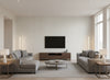 Speckle ivory | Romo - Living Room Visualization (AI-generated, may not be to scale. Verify pattern scale with product specifications.)