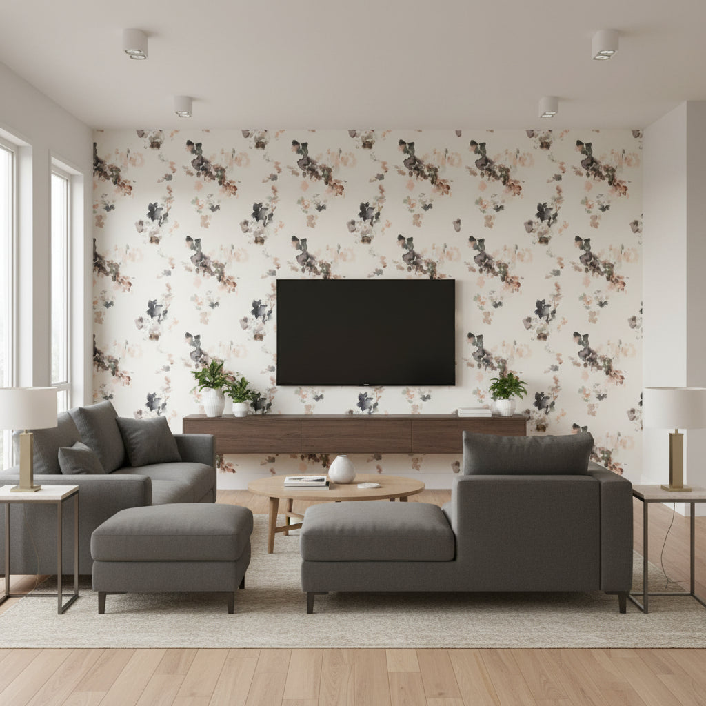 Reverie Deco | Romo - Living Room Visualization (AI-generated, may not be to scale. Verify pattern scale with product specifications.)